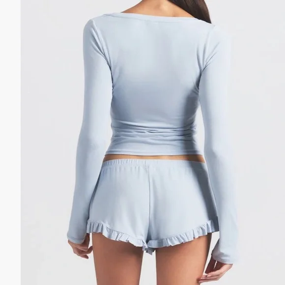 SKIMS Scoop Neck Sleep Set | Zen Blue | Size S - Picture 2 of 9